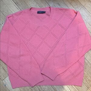 Vineyard Vines Women's Peach Crew Neck Sweater 100% Cashmere-M